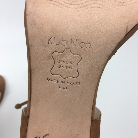 Anthro Klub Nico leather sandal block heel suede - Picture 7 of 8